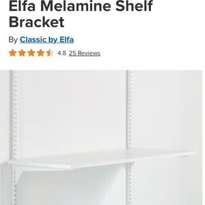 Elfa Melamine Shelf Bracket for Classic by Elfa in White (Set of 4)